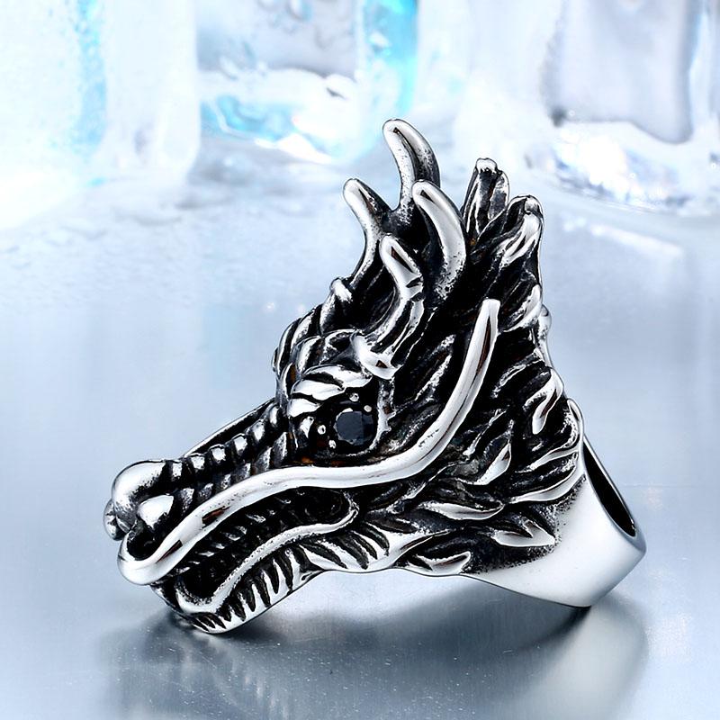 Cool Big Head Dragon Ring